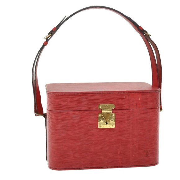 LOUIS VUITTON Epi Vanity Train Case Shoulder Bag Red LV Auth - Picture 1 of 16
